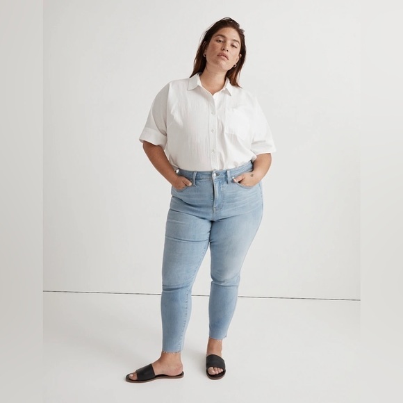 MadeWell jeans women Plus 10" High-Rise Skinny Crop in Charlemont Wash - Picture 1 of 10